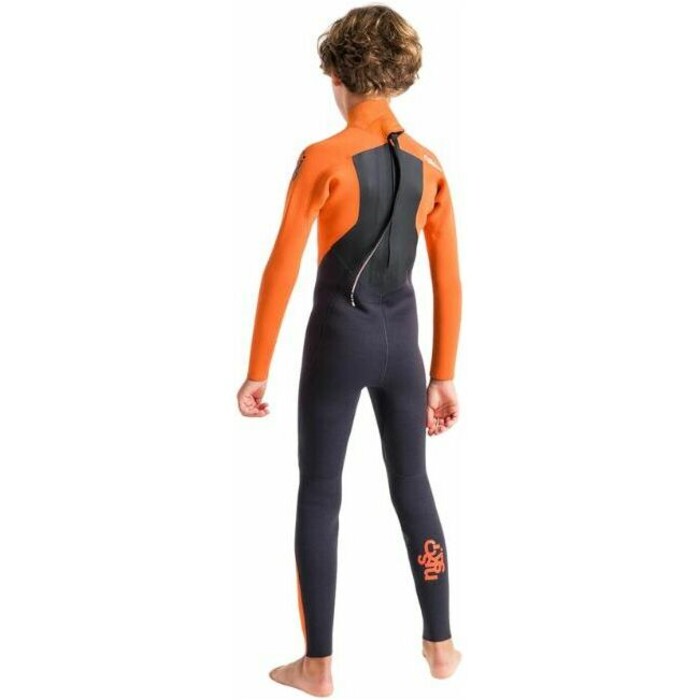 2024 C-Skins Junior Legend 3/2 GBS Back Zip Wetsuit C-LE32JBZ - Anthracite / Burnt Orange / Black